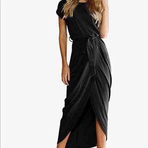 Short sleeve maxi dress with slit